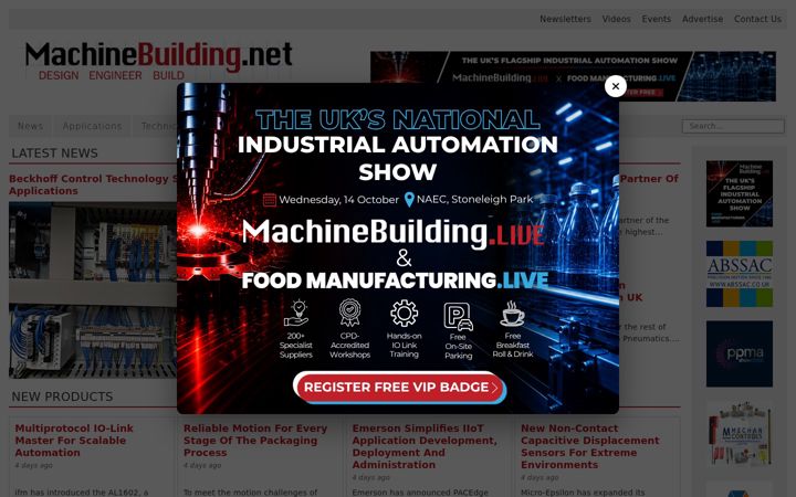 Screenshot of machinebuilding.net