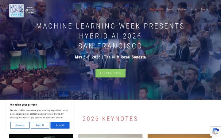 Screenshot of machinelearningweek.com
