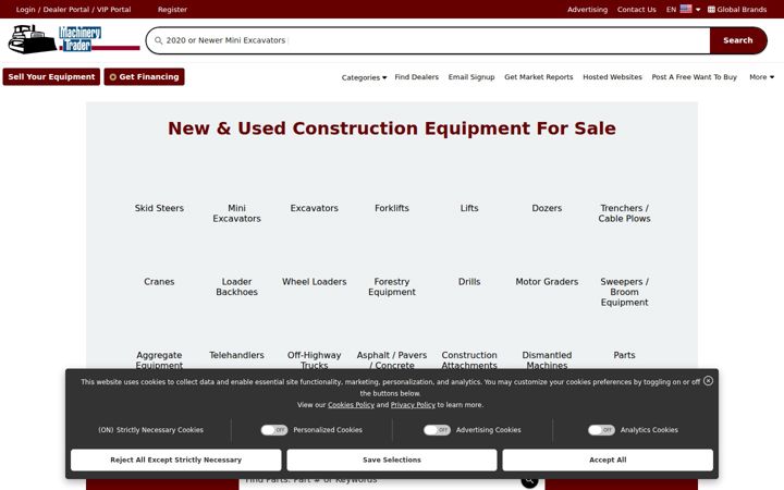 Screenshot of machinerytrader.com
