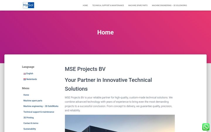 Screenshot of machinesolution.eu