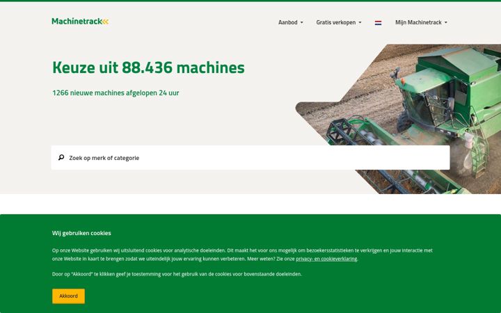 Screenshot of machinetrack.nl