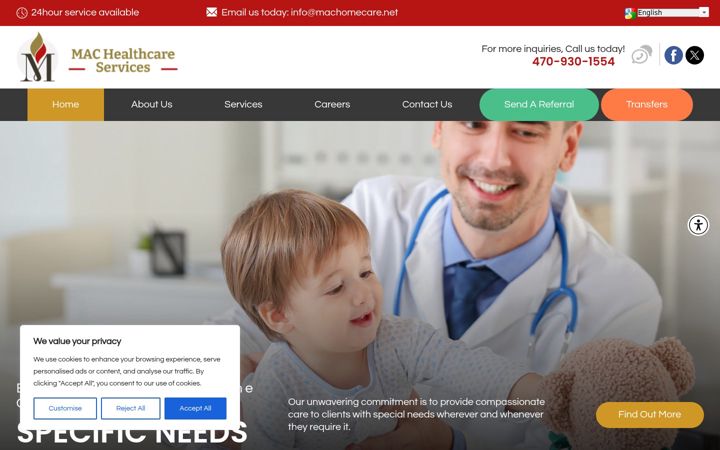 Screenshot of machomecare.net