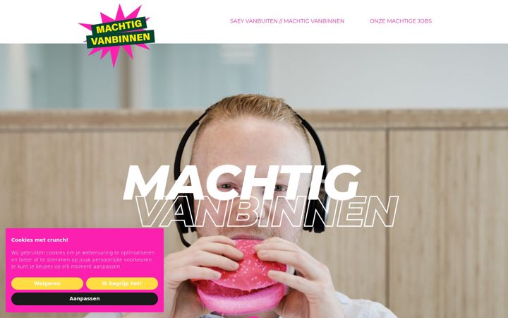 Screenshot of machtigvanbinnen.be