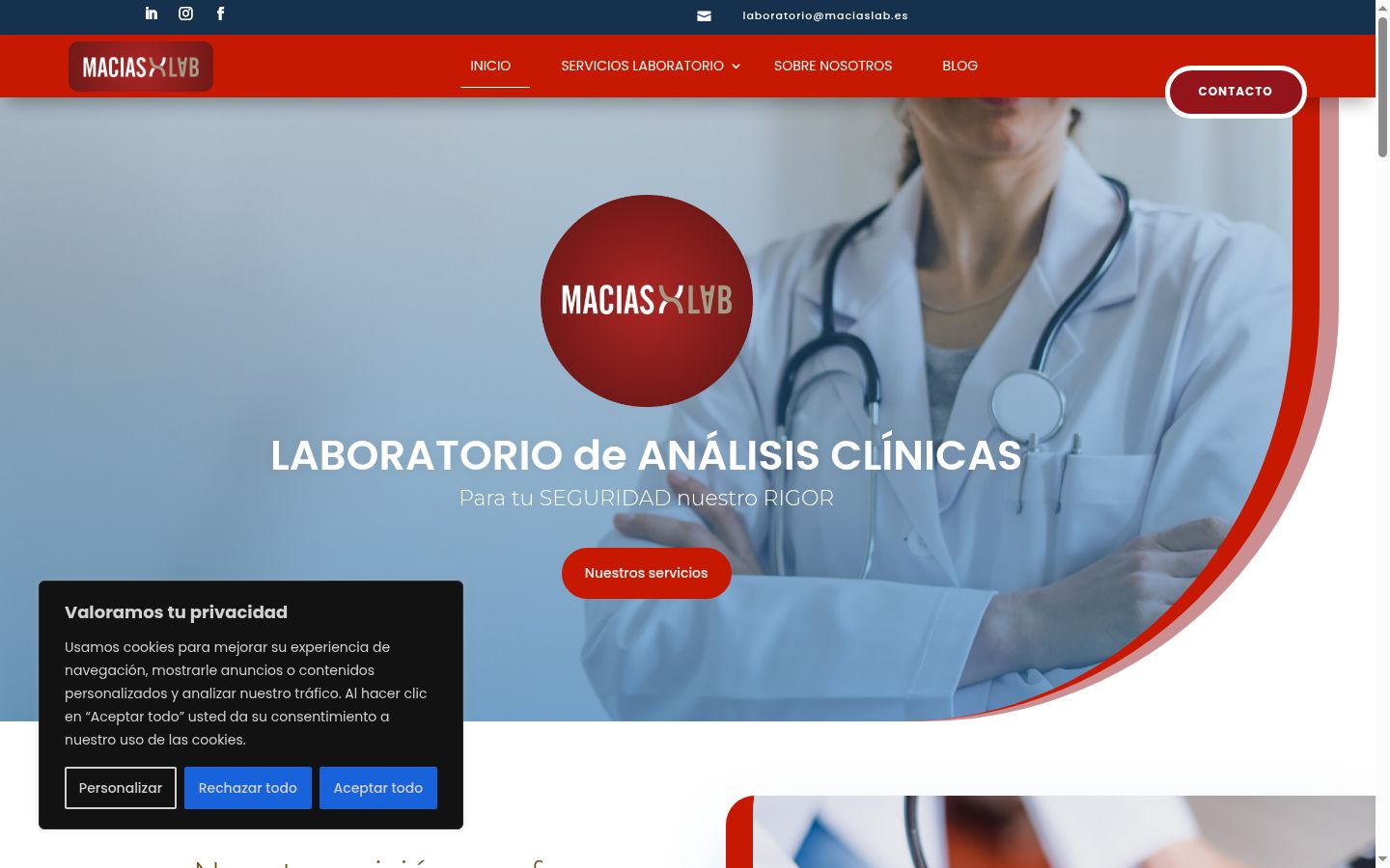 Screenshot del banner di consenso mostrato prima di qualsiasi interazione