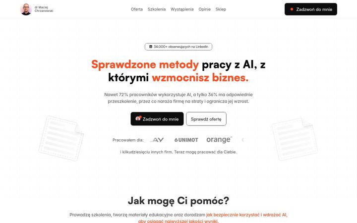 Screenshot of maciejchrzanowski.com