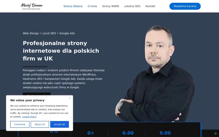 Screenshot of maciejdoman.co.uk