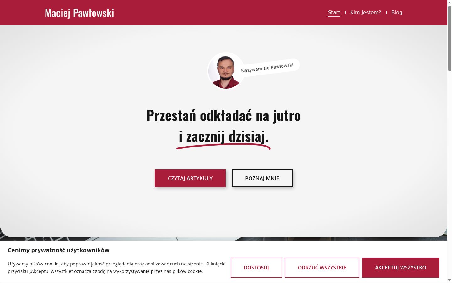 Snímek obrazovky baneru souhlasu zobrazeného před jakoukoli interakcí