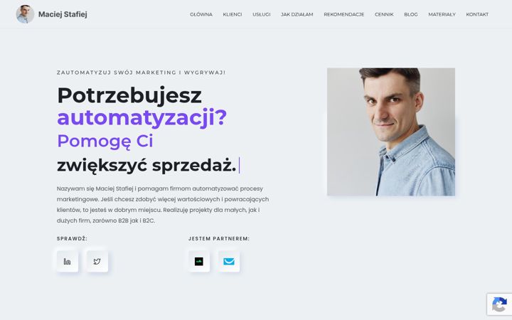 Skærmbillede af maciejstafiej.pl