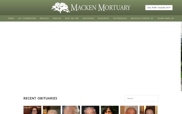 Screenshot of mackenmortuary.com