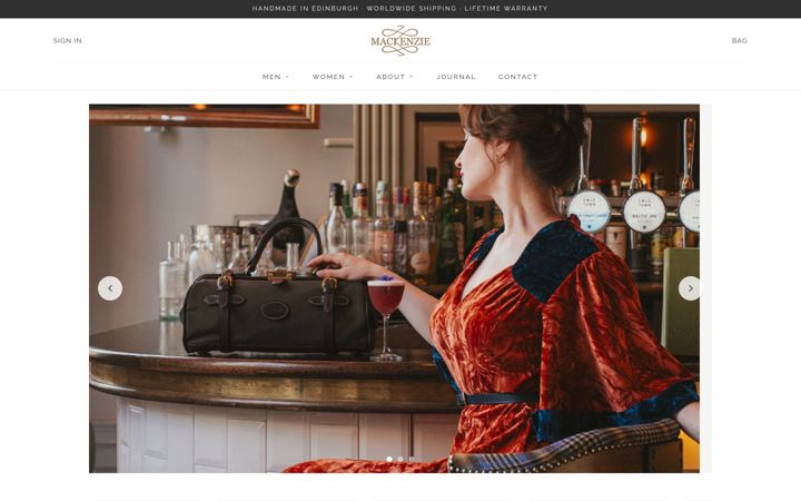 Screenshot of mackenzieleatheredinburgh.com