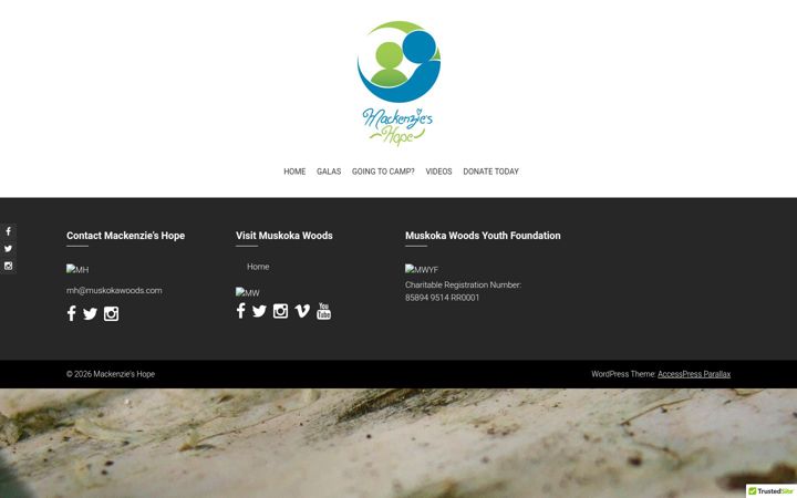Screenshot of mackenzieshope.org