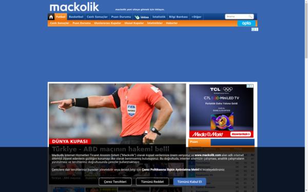 Screenshot of mackolik.com