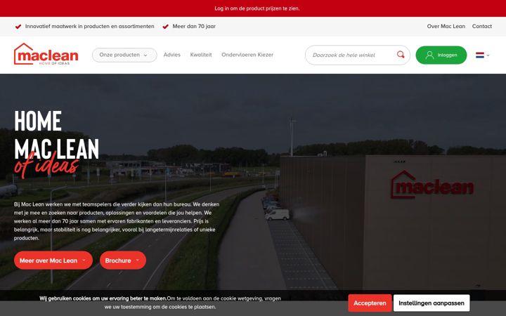Screenshot of macleanproducts.nl