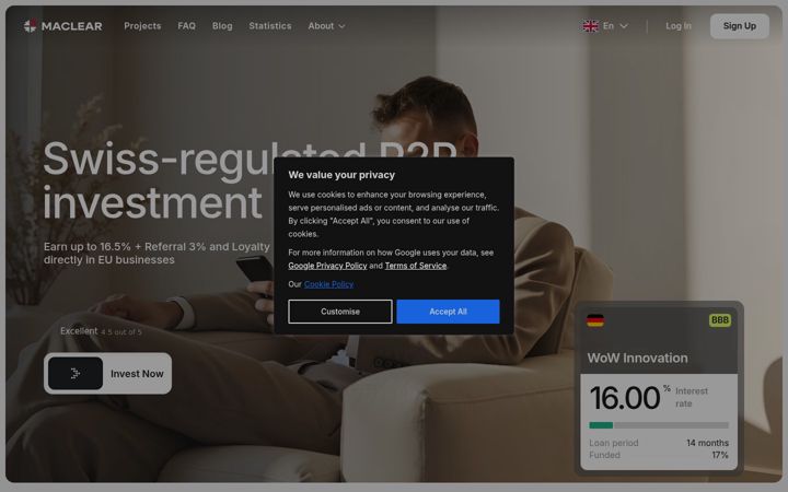 Screenshot of maclear.ch