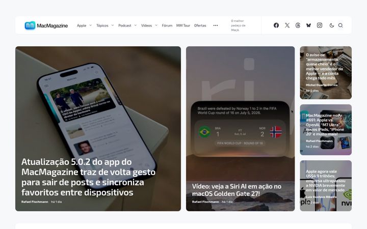Screenshot of macmagazine.com.br