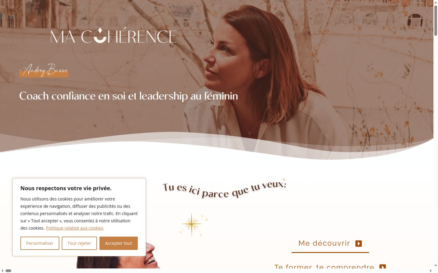 Capture d'écran de la bannière de consentement affichée avant toute interaction
