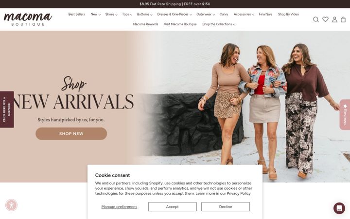Screenshot of macomaboutique.com
