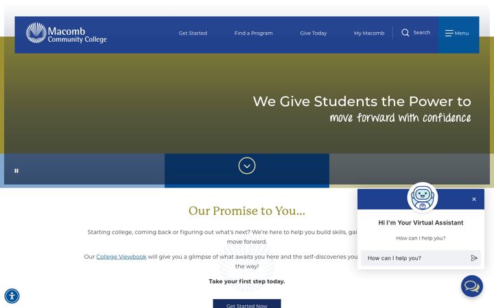 Screenshot of macomb.edu