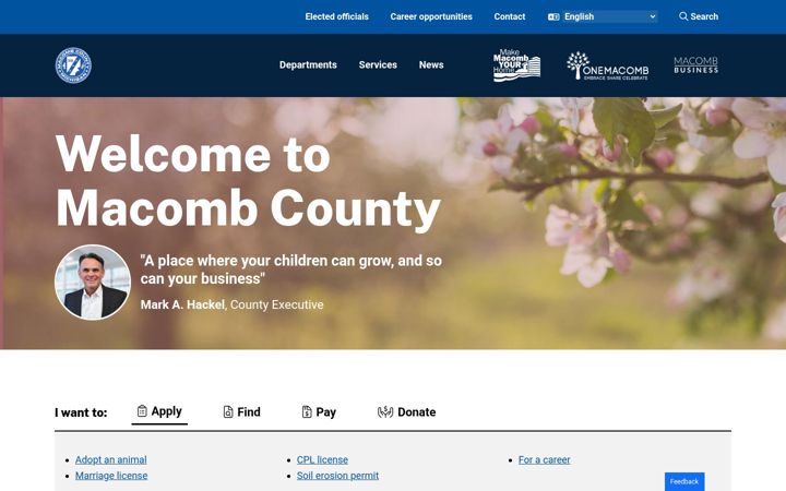 Screenshot of macombgov.org