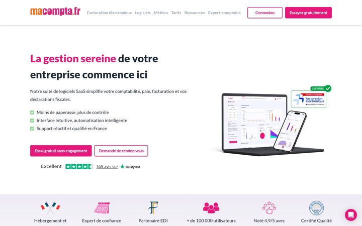 Screenshot von macompta.fr