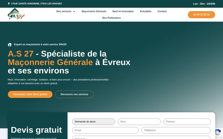 Screenshot of maconnerie-as27.fr