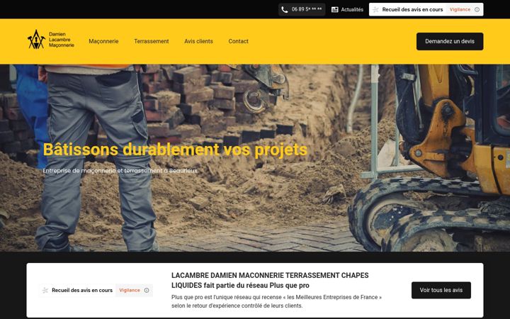 Screenshot of maconnerie-lacambre.fr