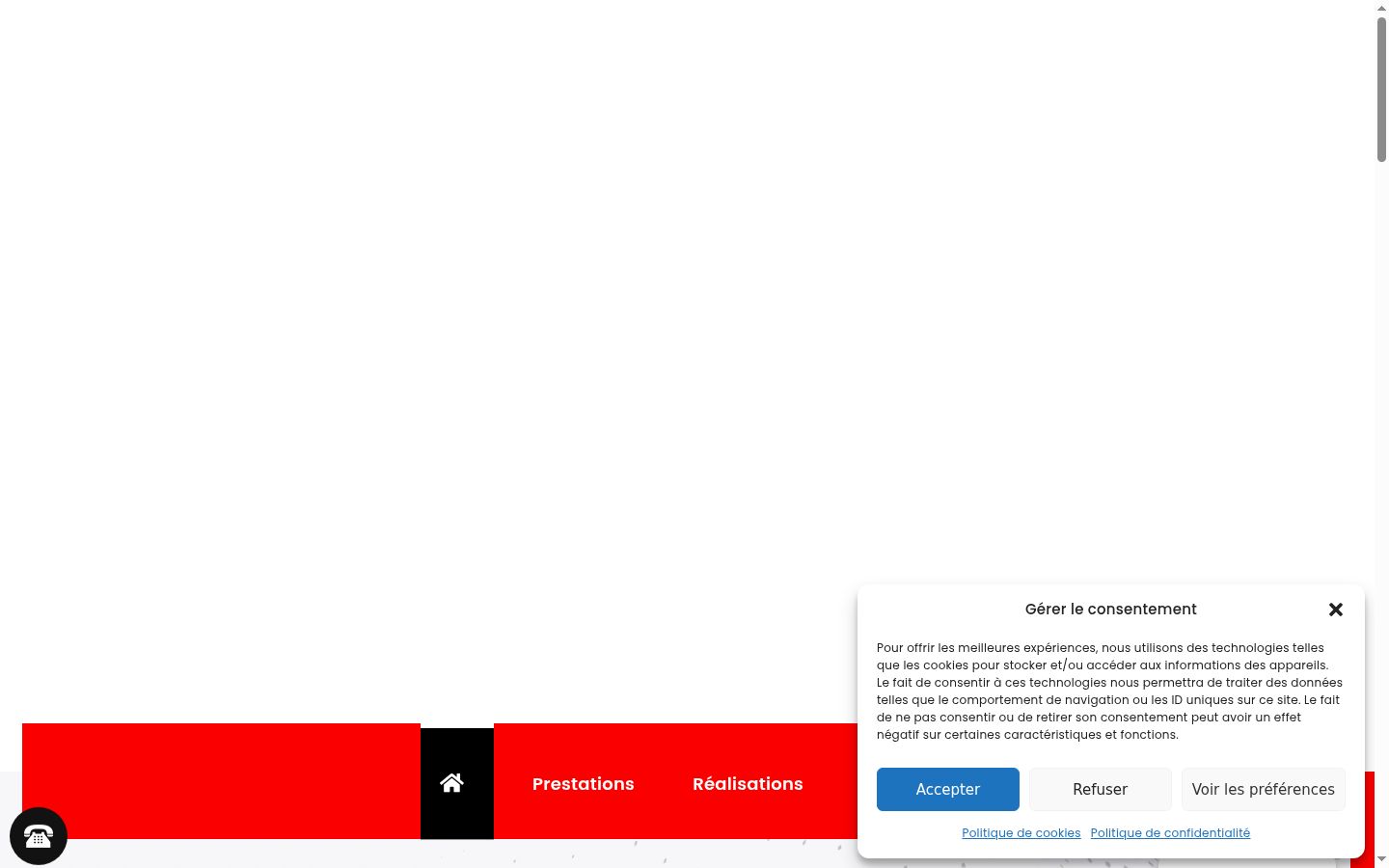 Screenshot van de toestemmingsbanner zoals getoond vóór enige interactie