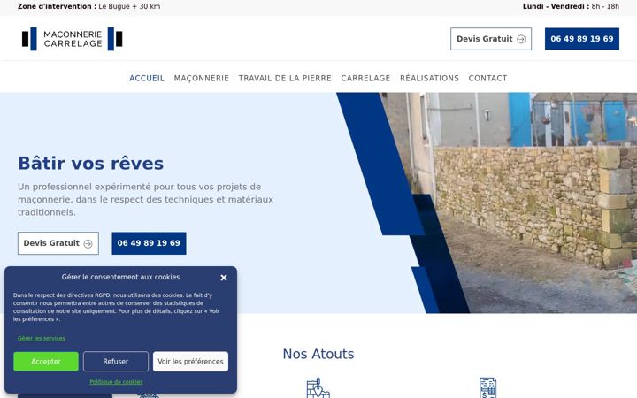 Screenshot of maconnerie-miguet.fr