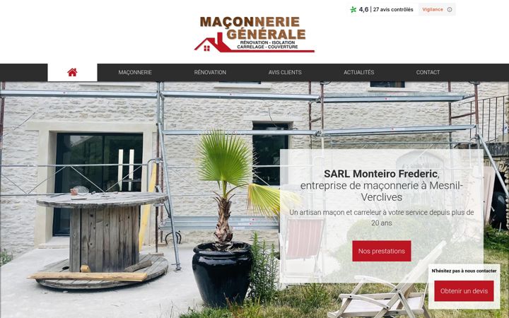 Screenshot of maconnerie-monteiro.fr