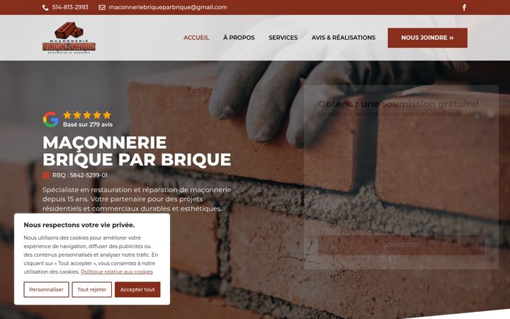 Screenshot of maconneriebriqueparbrique.com