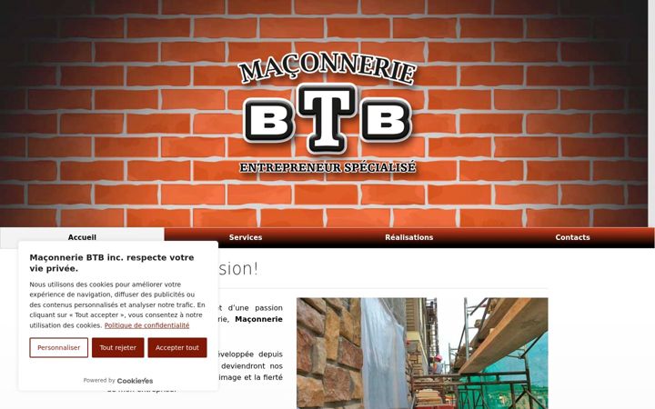 Screenshot of maconneriebtb.com