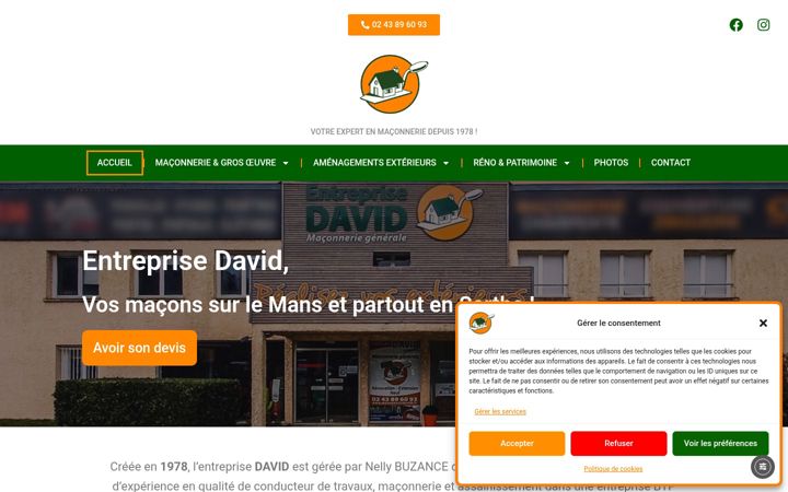Screenshot of maconneriedavid.fr