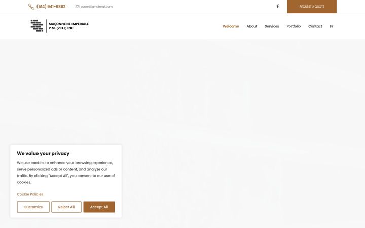 Screenshot of maconnerieimperiale.com
