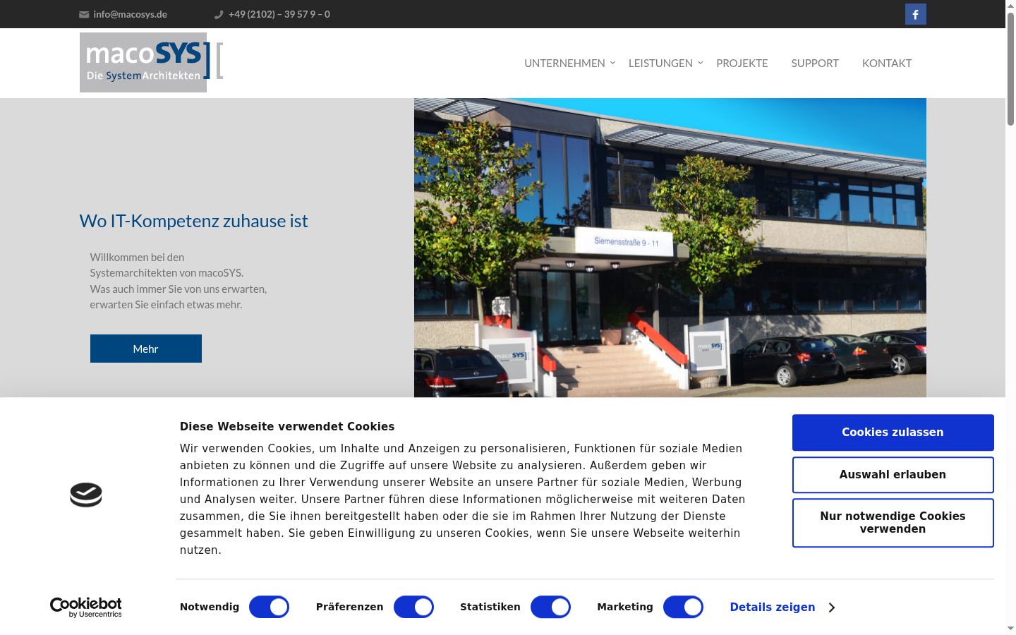 Screenshot of the consent banner shown before any interaction