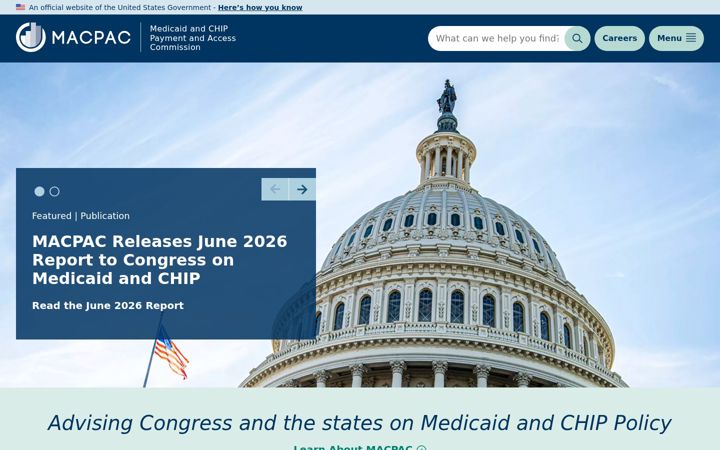 Screenshot of macpac.gov