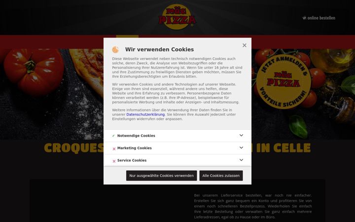 Screenshot of macpizza.de