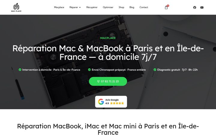 Screenshot of macplace.fr