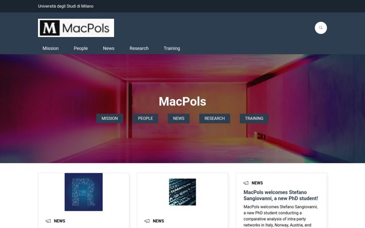 Screenshot of macpols.unimi.it