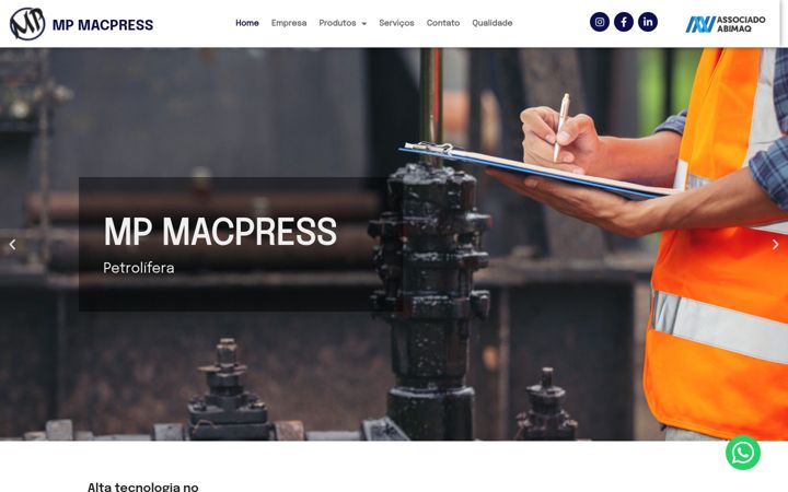Screenshot of macpresshidraulica.com.br