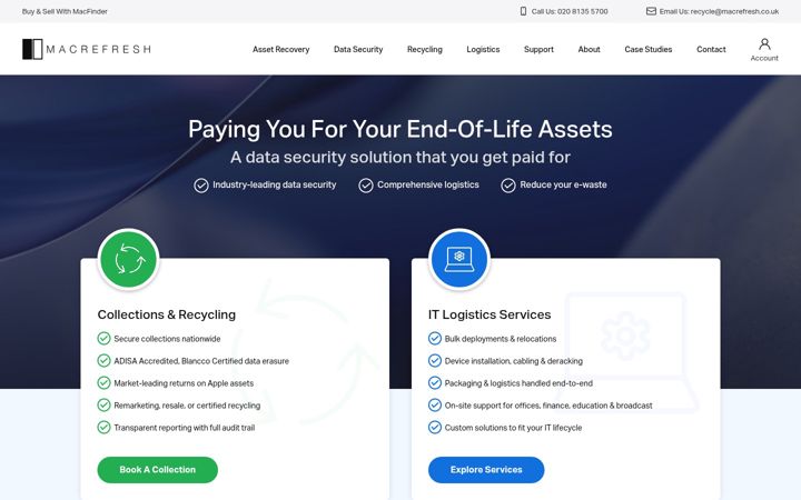 Screenshot of macrefresh.co.uk