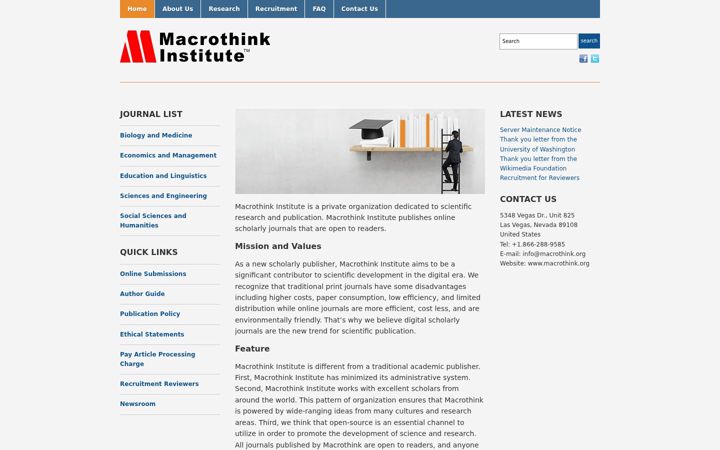 Screenshot of macrothink.org