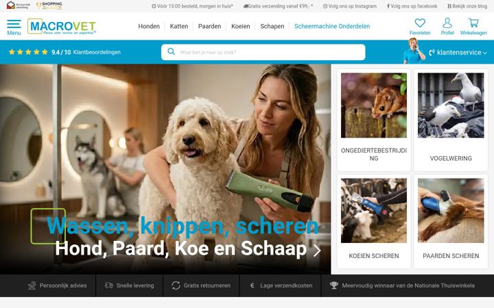 Screenshot of macrovet.nl