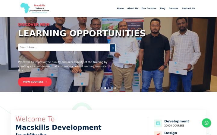 Skærmbillede af macskillsdevelopment.com