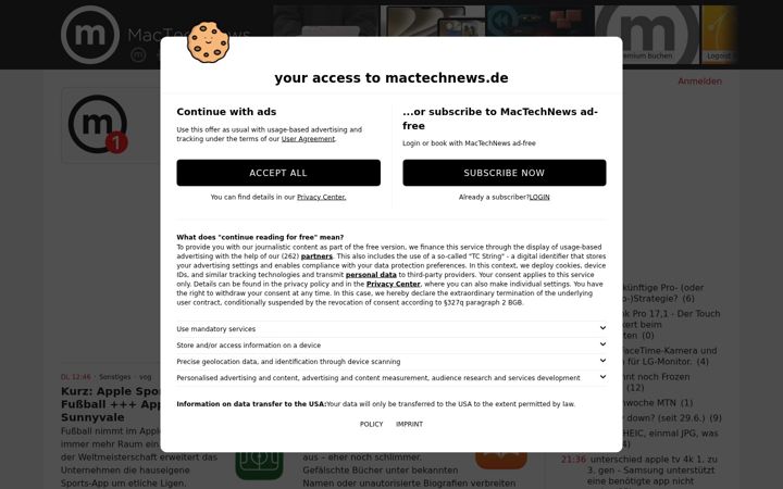 Screenshot di mactechnews.de