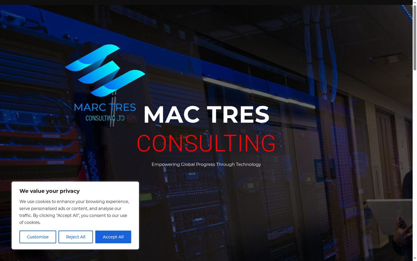 Screenshot del banner di consenso mostrato prima di qualsiasi interazione