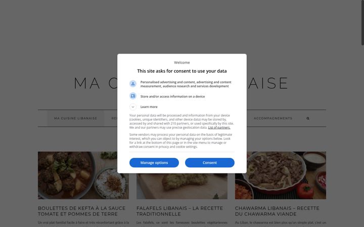Screenshot of macuisinelibanaise.com
