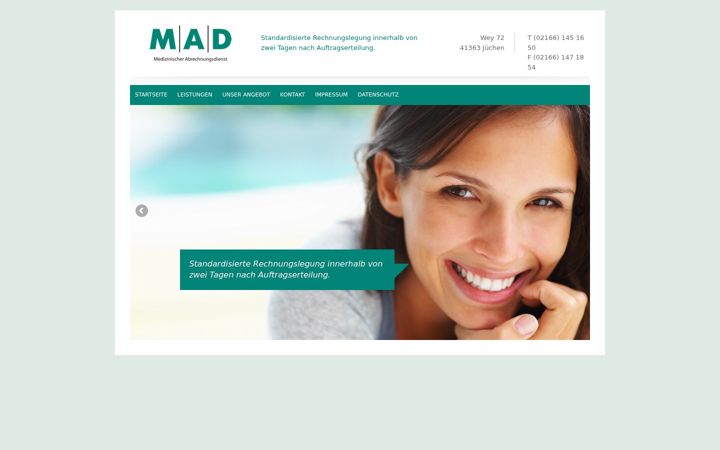 Screenshot of mad-abrechnung.de