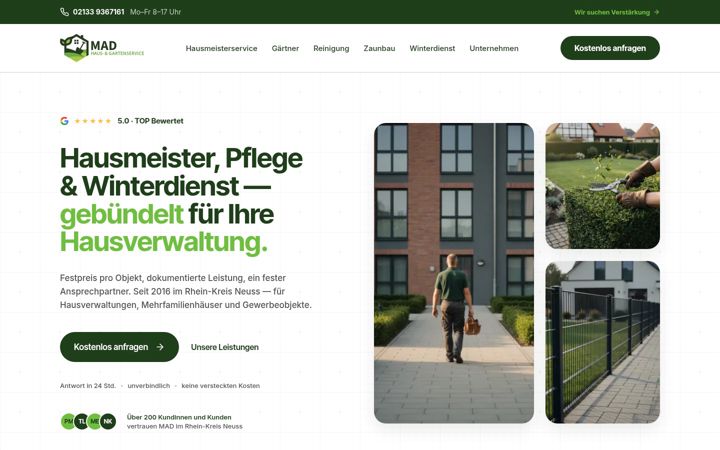 Screenshot of mad-gartenservice.de