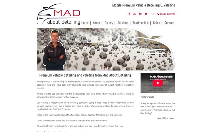 Screenshot of madaboutdetailing.co.uk