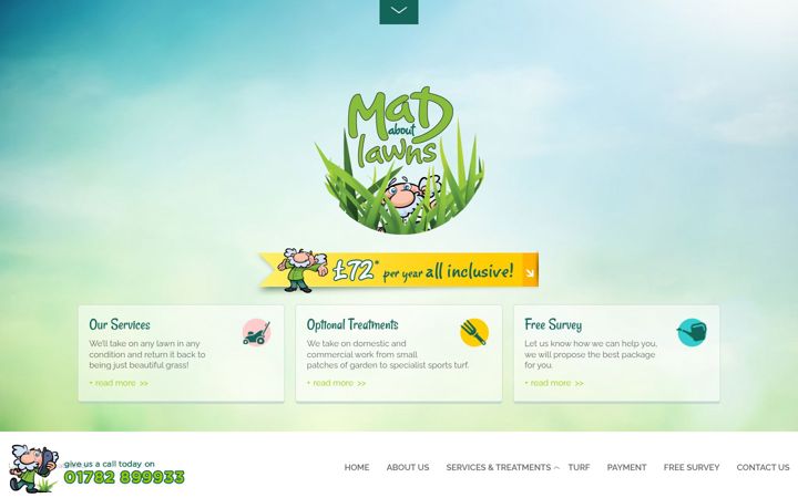 Screenshot of madaboutlawns.co.uk